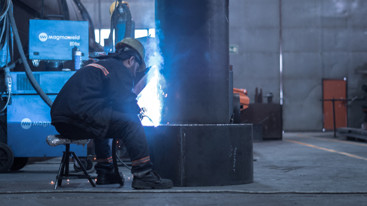 professional welder working